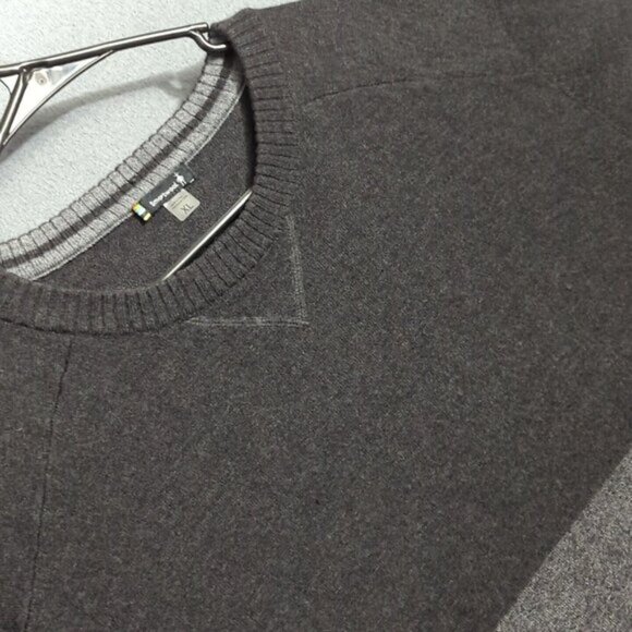 Smartwool Sweater Men's XL Black And Gray Merino Blend Sparwood Colorblock Crew - Picture 1 of 13